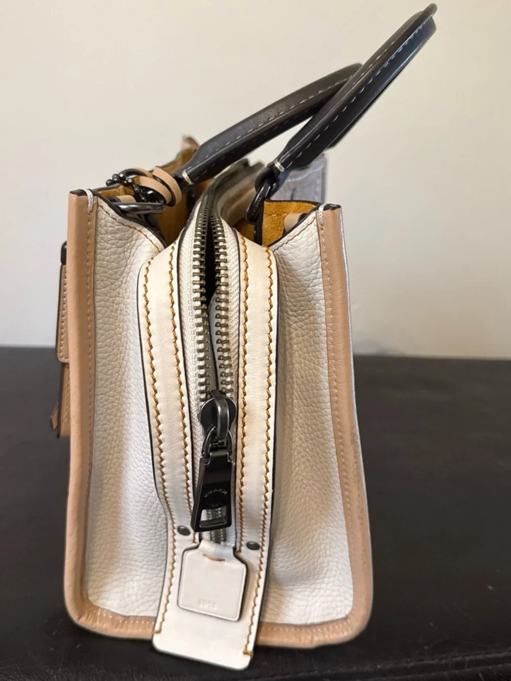 Coach Rogue 25 Colorblock Pebble Leather Satchel
